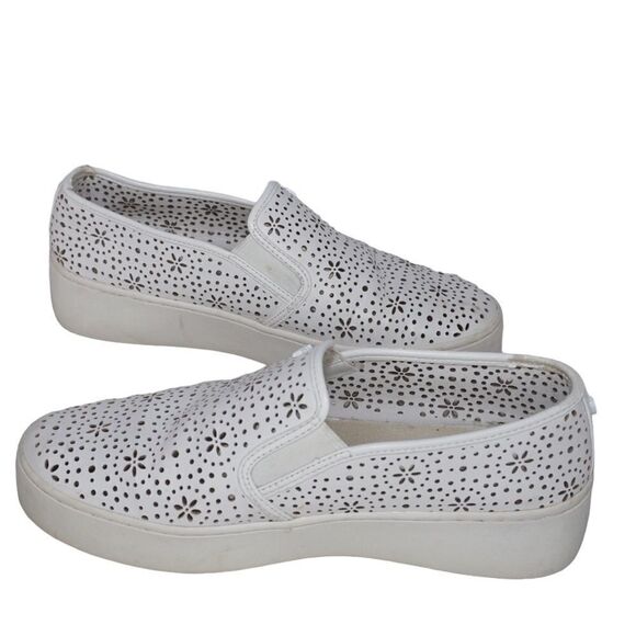 Michael Kors White 01133 Kane Perforated Slip On Sneakers, Size 8 - Picture 10 of 11